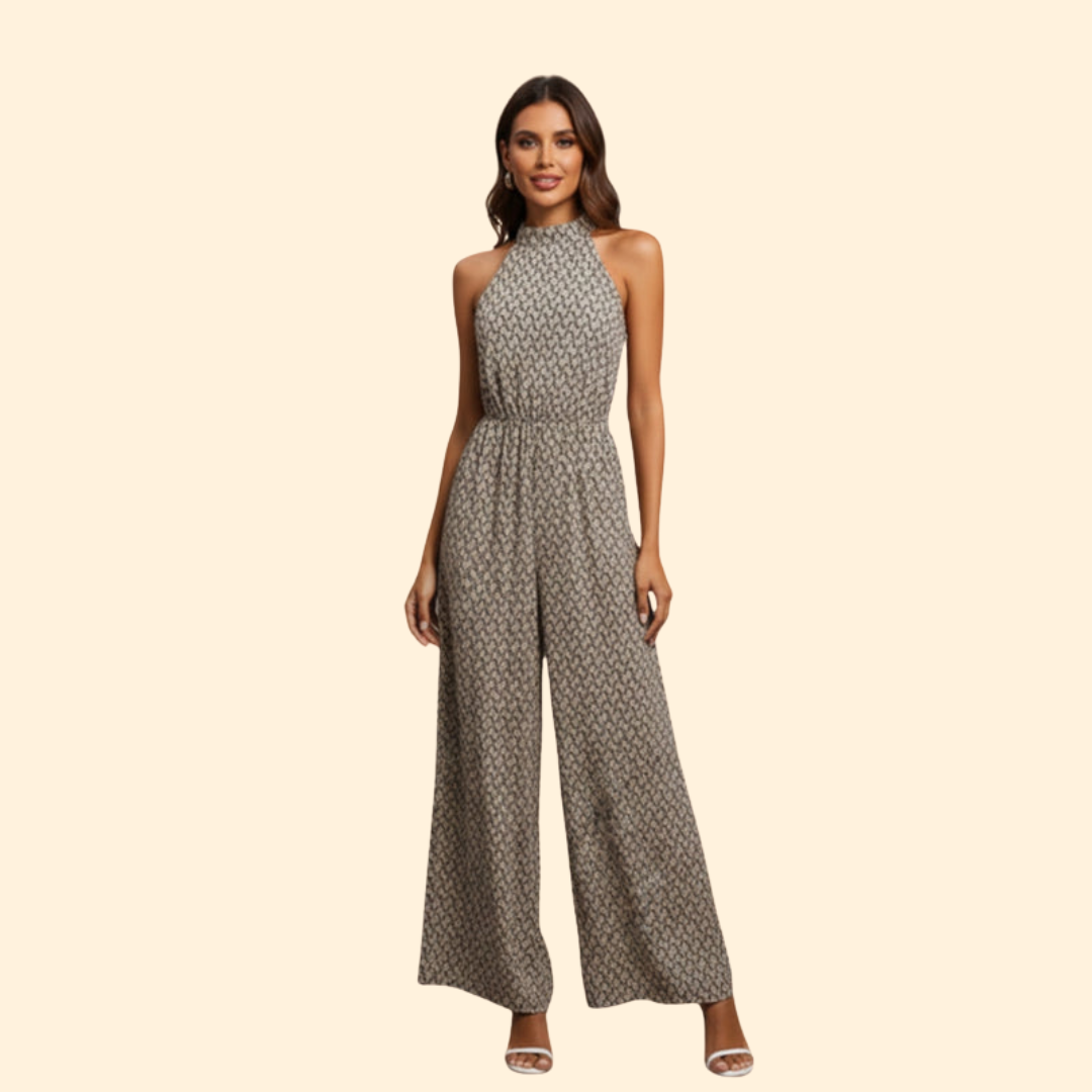 Women's Wide-Leg High Neck Jumpsuit