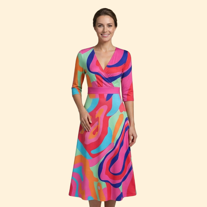 Women's Wrap Midi Dress