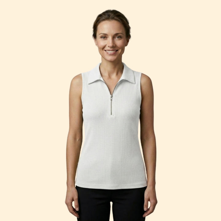 Women's Zip-Up Ribbed Top