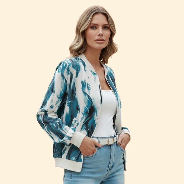 Women’s Abstract Print Bomber Jacket