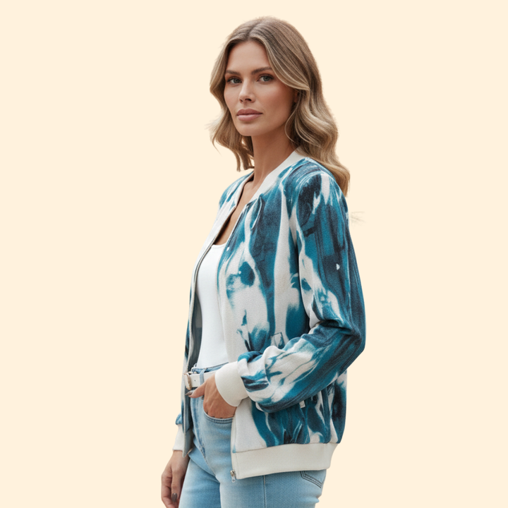 Women’s Abstract Print Bomber Jacket