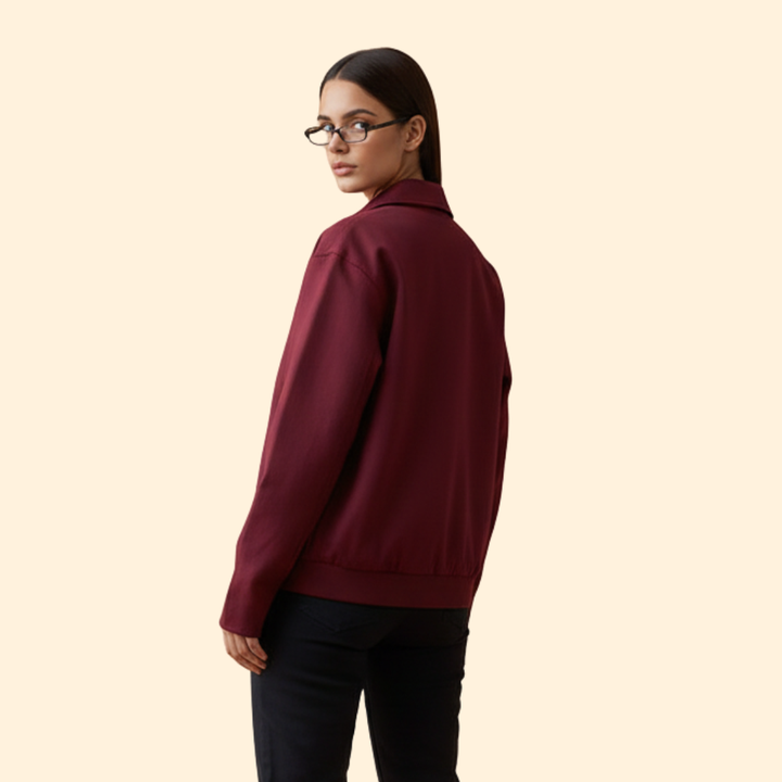 Women’s Burgundy Bomber Jacket
