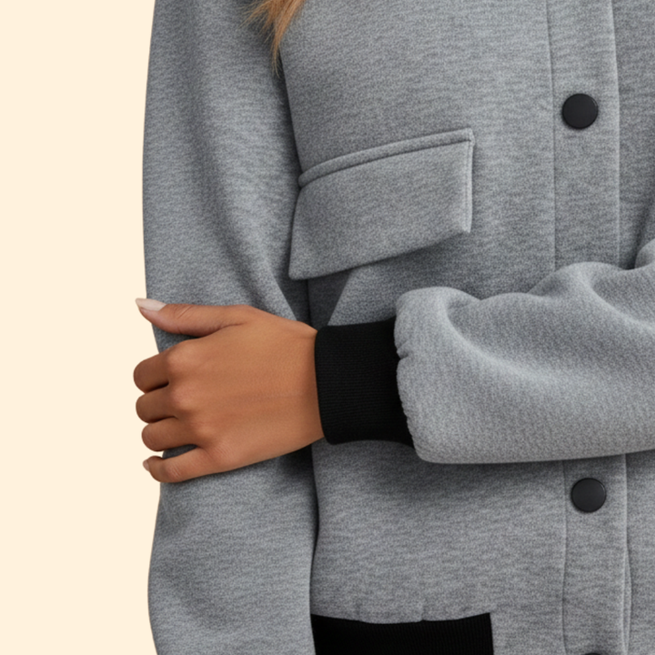 Women’s Casual Block Bomber Jacket