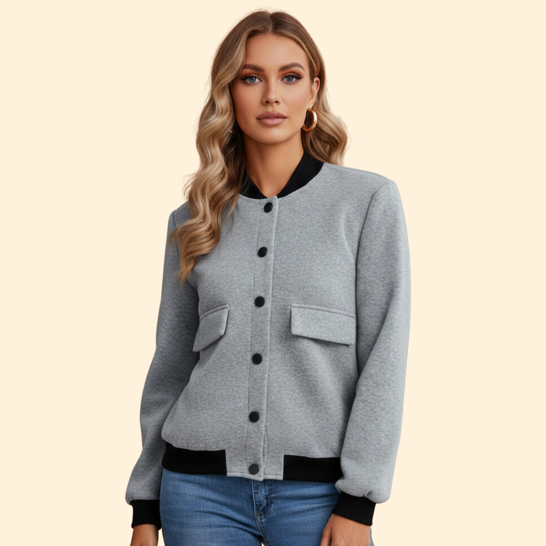 Women’s Casual Block Bomber Jacket