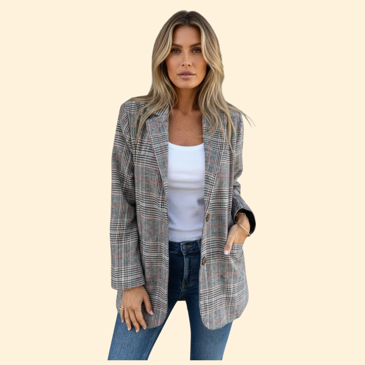 Women's Checkered Blazer