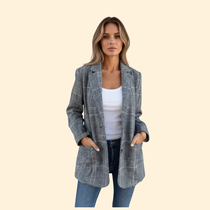 Women's Checkered Blazer