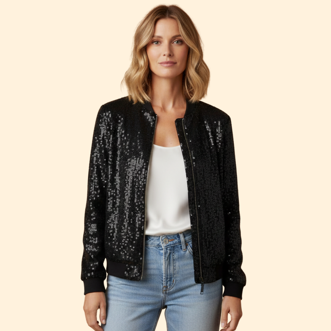 Women’s Chic Sequined Bomber Jacket