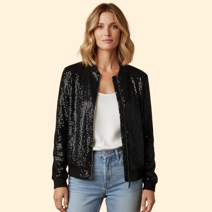 Women’s Chic Sequined Bomber Jacket