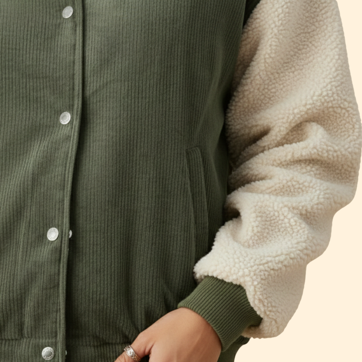Women’s Corduroy Sherpa Bomber Jacket