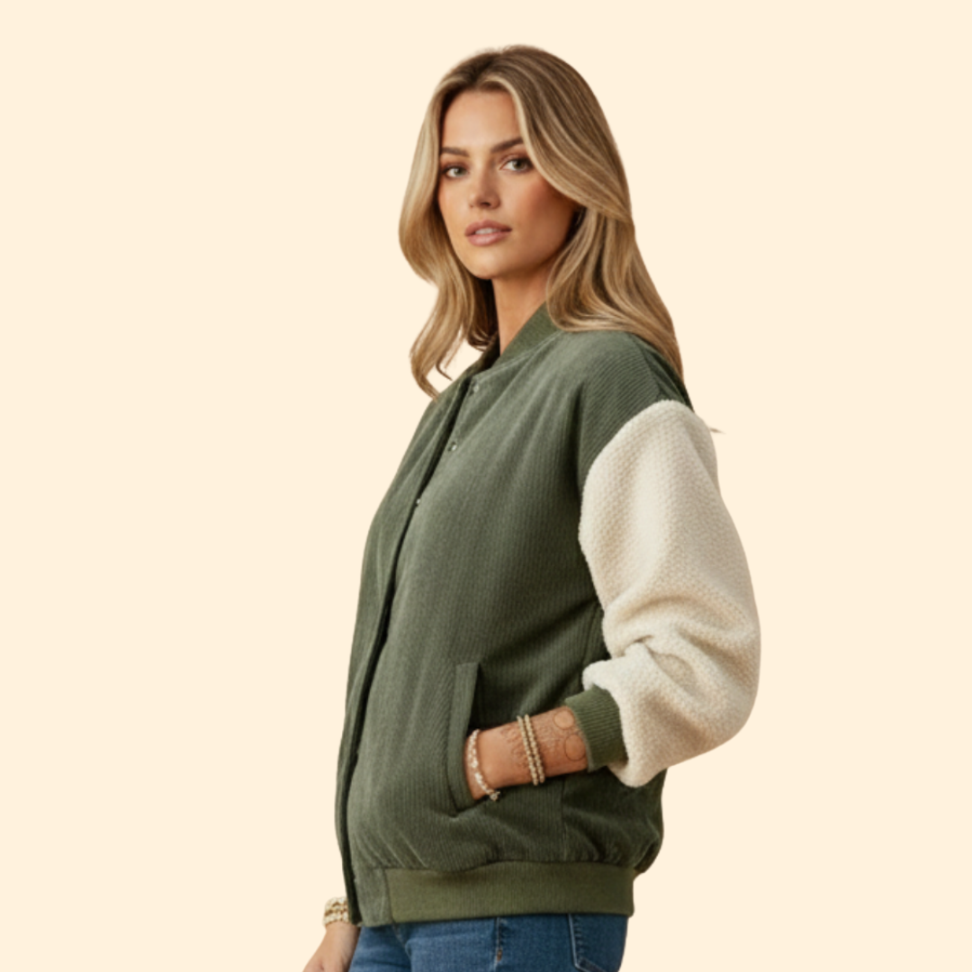 Women’s Corduroy Sherpa Bomber Jacket
