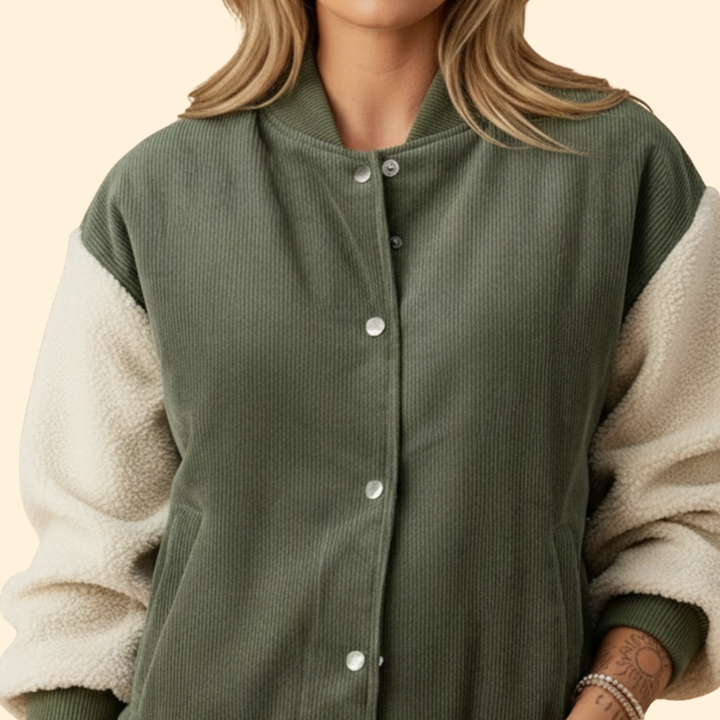 Women’s Corduroy Sherpa Bomber Jacket