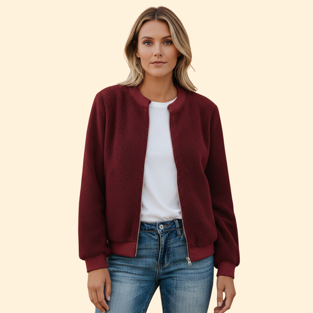 Women’s Cozy Fleece Bomber Jacket