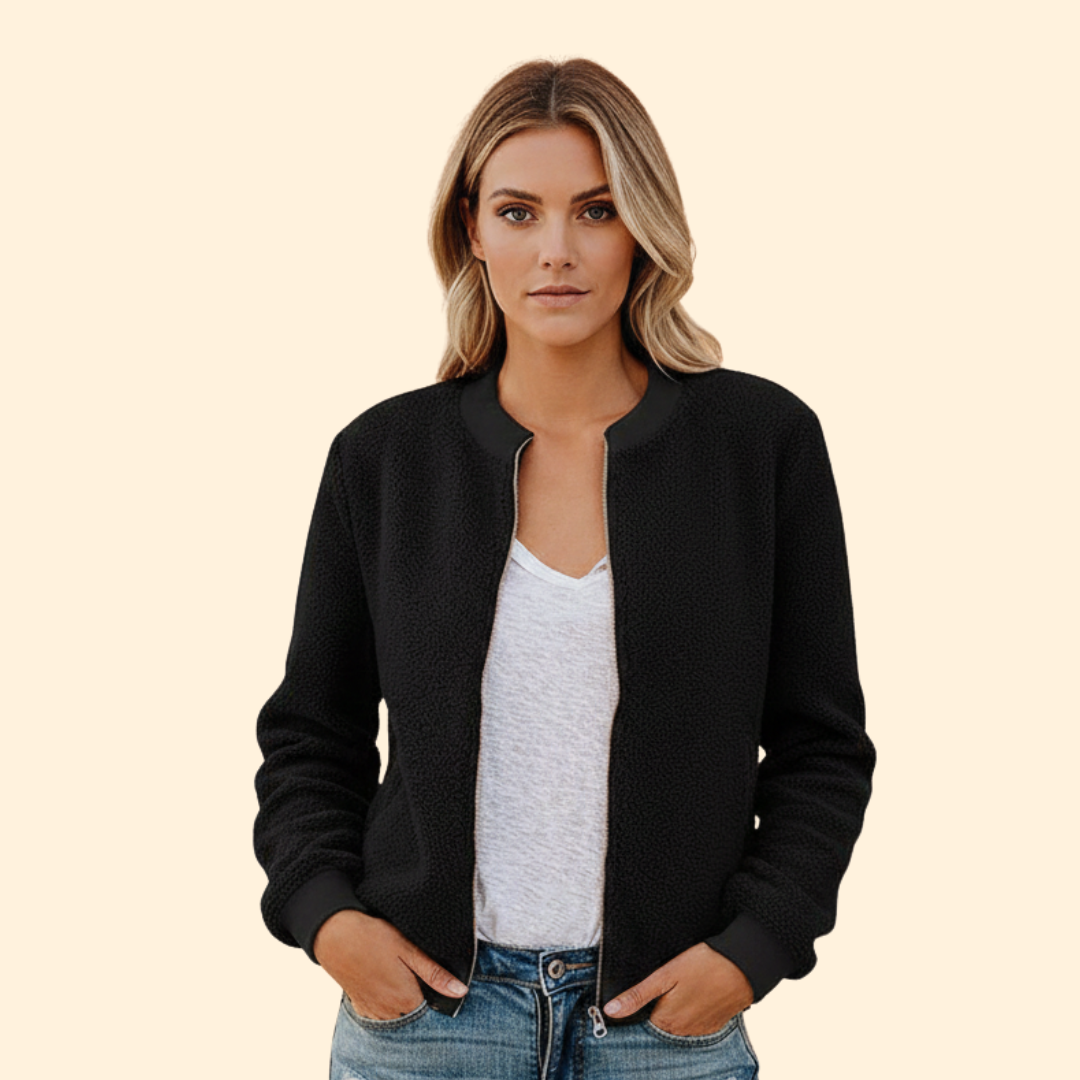 Women’s Cozy Fleece Bomber Jacket