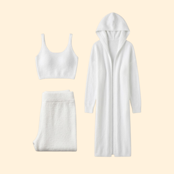 Women's Cozy Three Piece Set with Cardigan