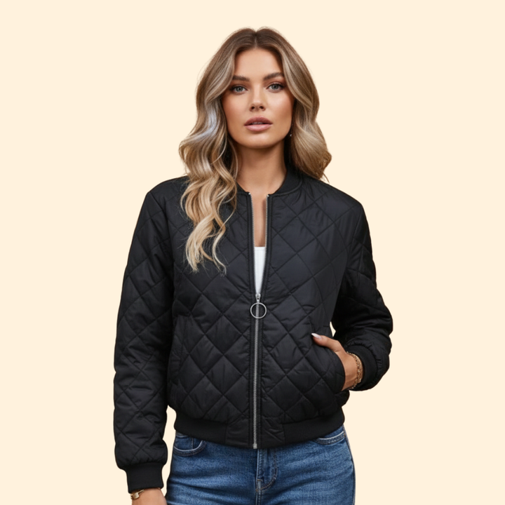 Women's Diamond Quilted Bomber Jacket