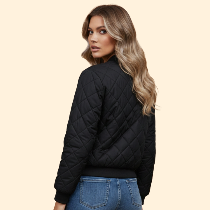 Women's Diamond Quilted Bomber Jacket