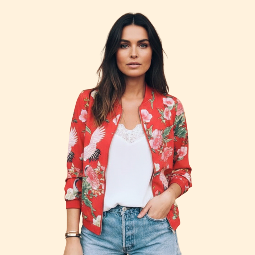 Women’s Floral Sport Bomber Jacket
