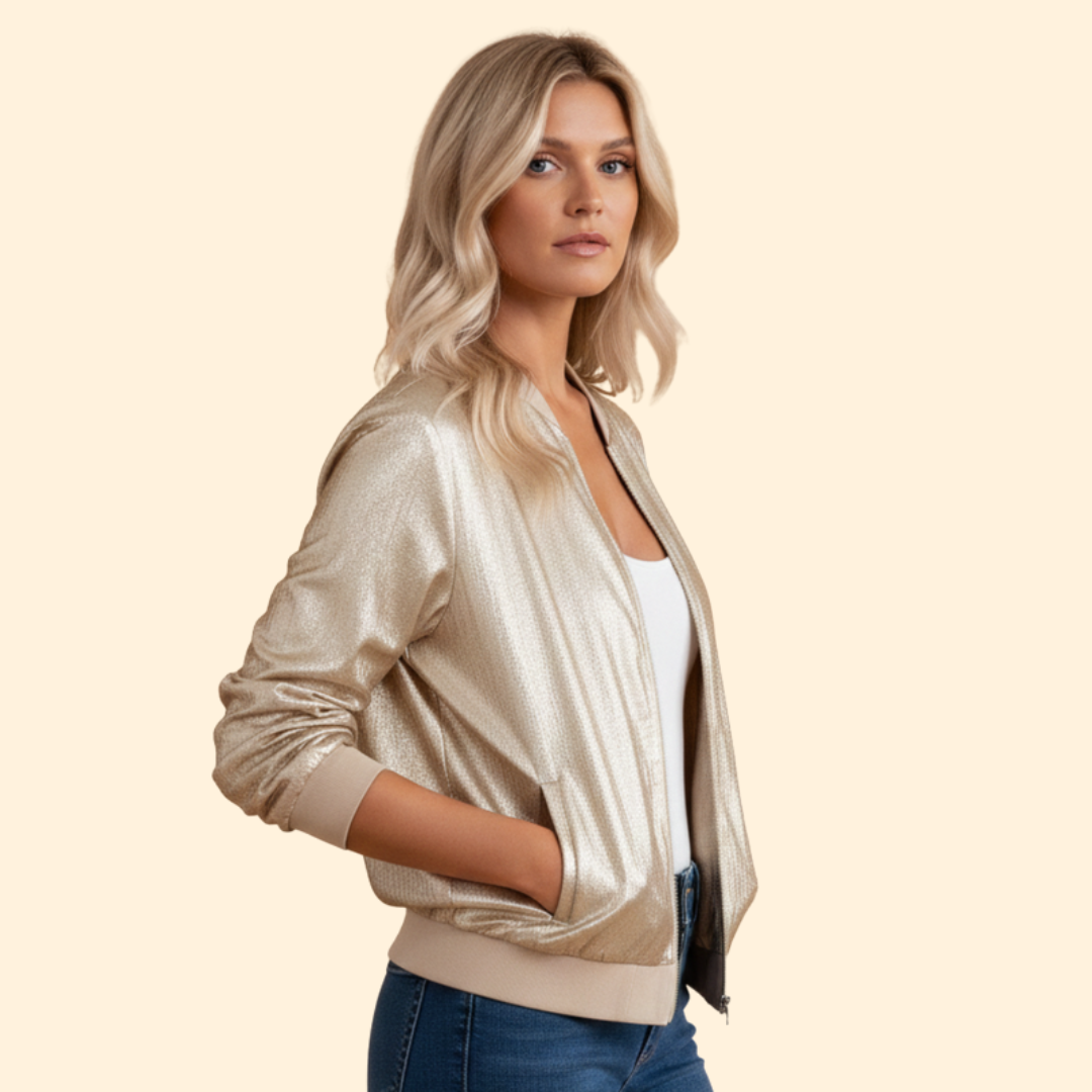 Women’s Golden Sheen Bomber Jacket
