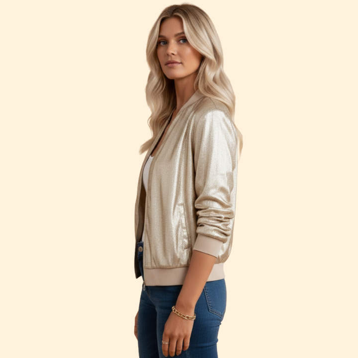 Women’s Golden Sheen Bomber Jacket