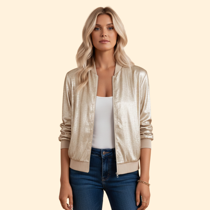 Women’s Golden Sheen Bomber Jacket