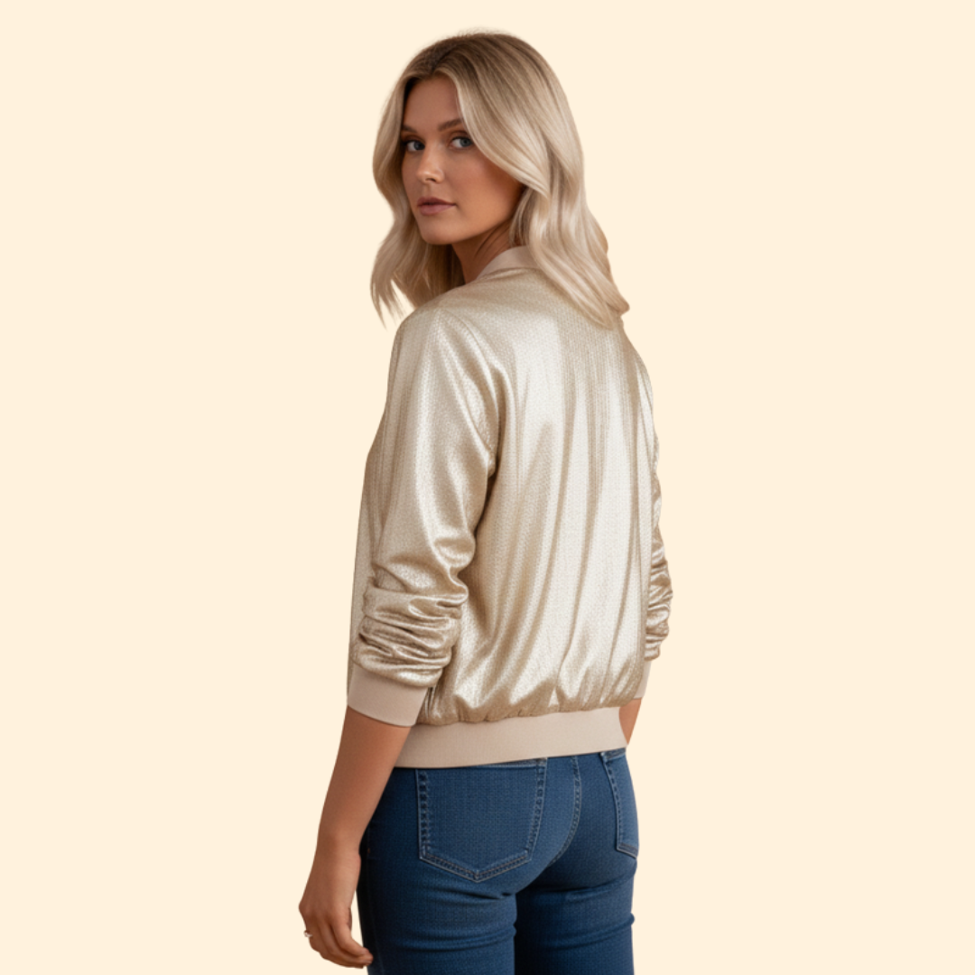 Women’s Golden Sheen Bomber Jacket