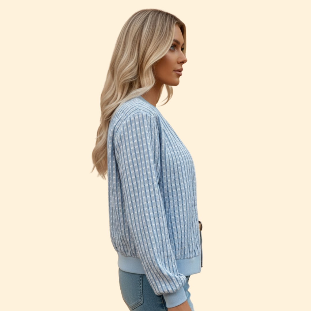 Women’s Grid Texture Bomber Jacket