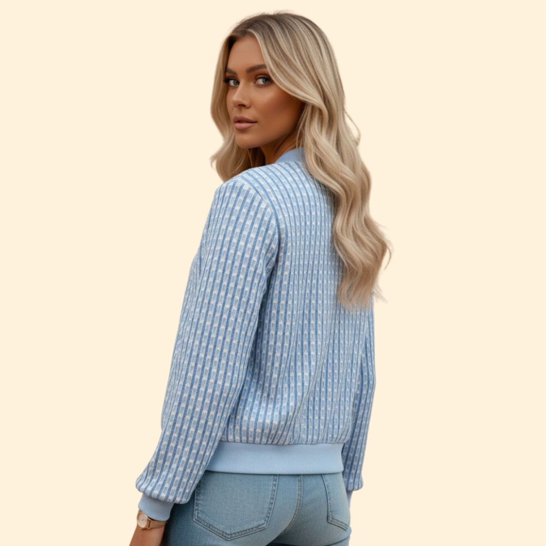 Women’s Grid Texture Bomber Jacket