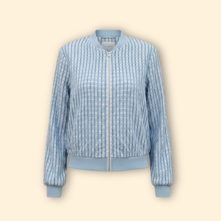 Women’s Grid Texture Bomber Jacket
