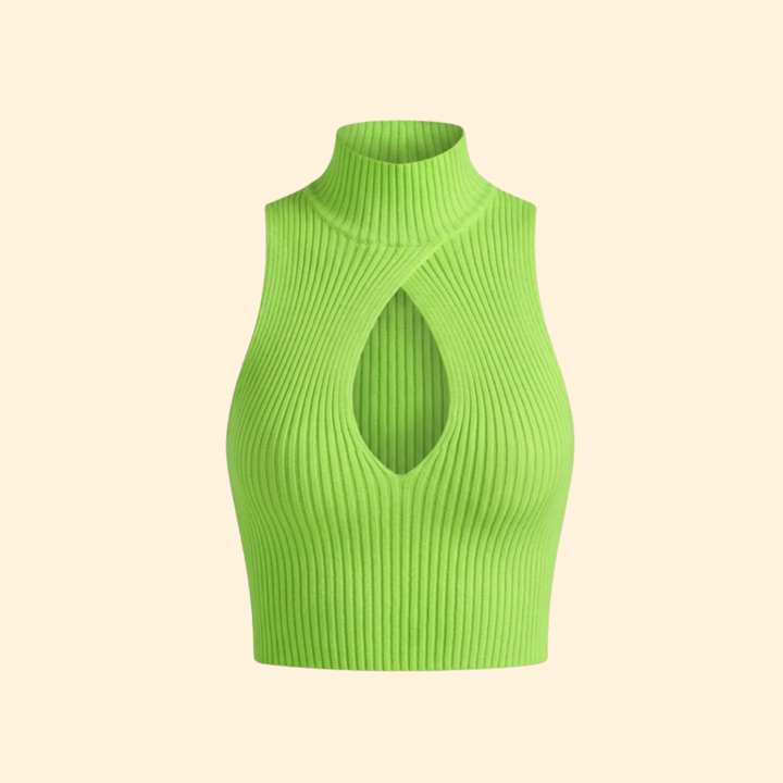 Women's High Collar Crop Top