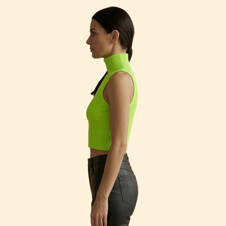Women's High Collar Crop Top