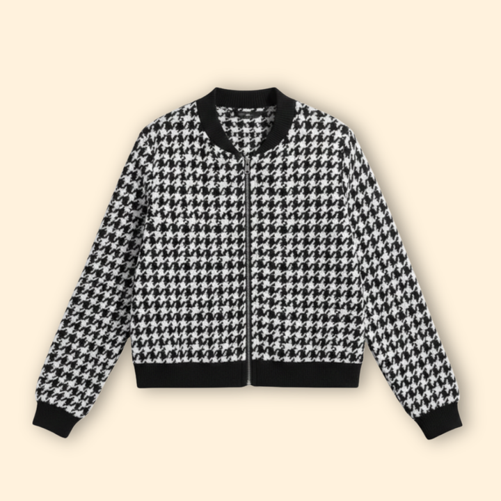 Women’s Houndstooth Bomber Jacket