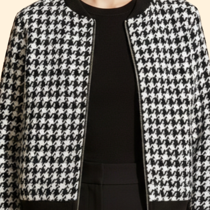 Women’s Houndstooth Bomber Jacket