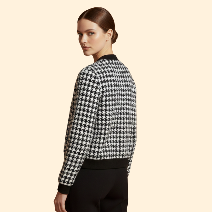Women’s Houndstooth Bomber Jacket