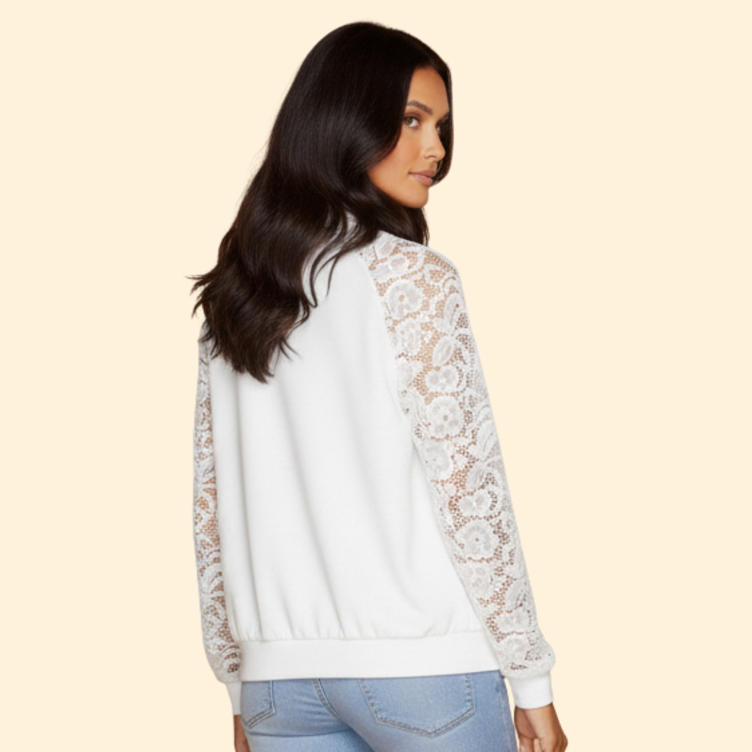 Women’s Lace Sleeve Bomber Jacket