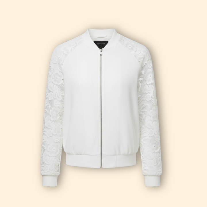 Women’s Lace Sleeve Bomber Jacket