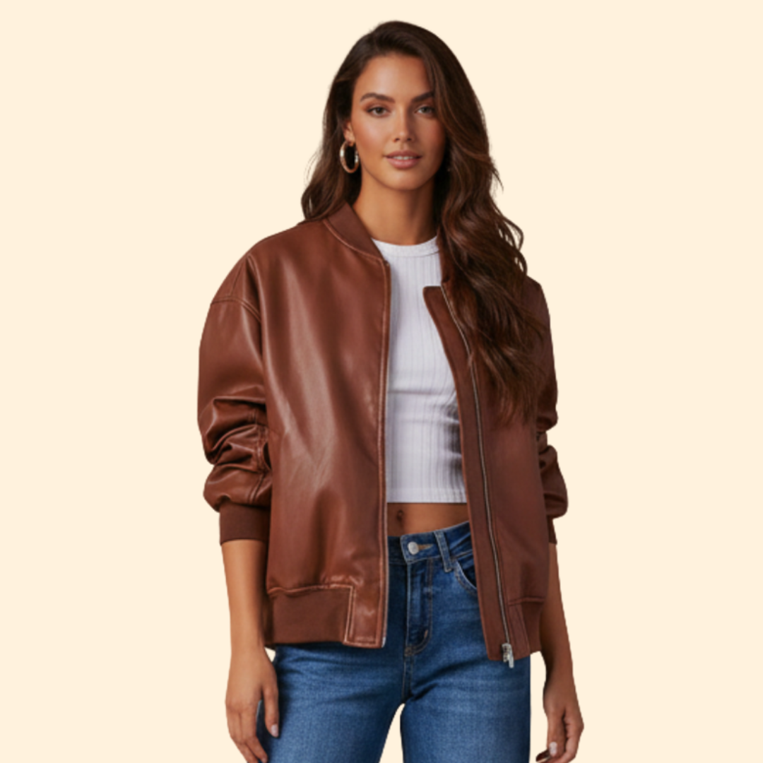 Women’s Leather Bomber Jacket