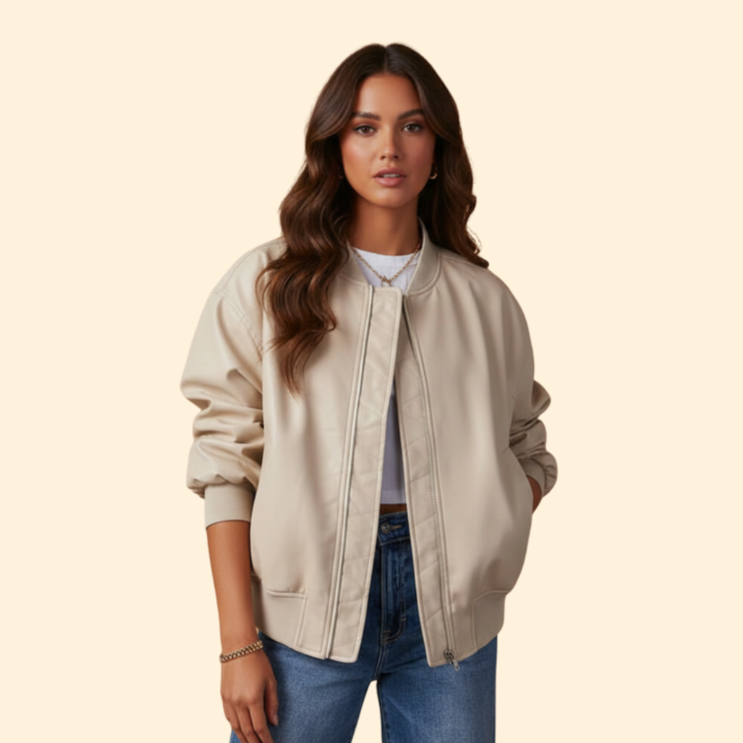 Women’s Leather Bomber Jacket