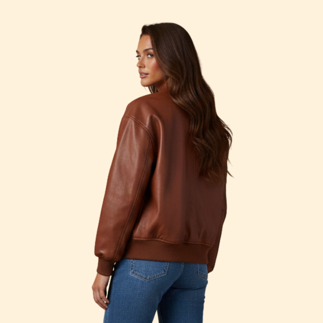 Women’s Leather Bomber Jacket