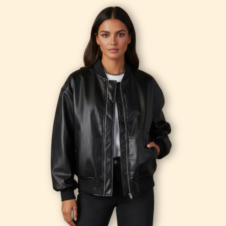 Women’s Leather Bomber Jacket