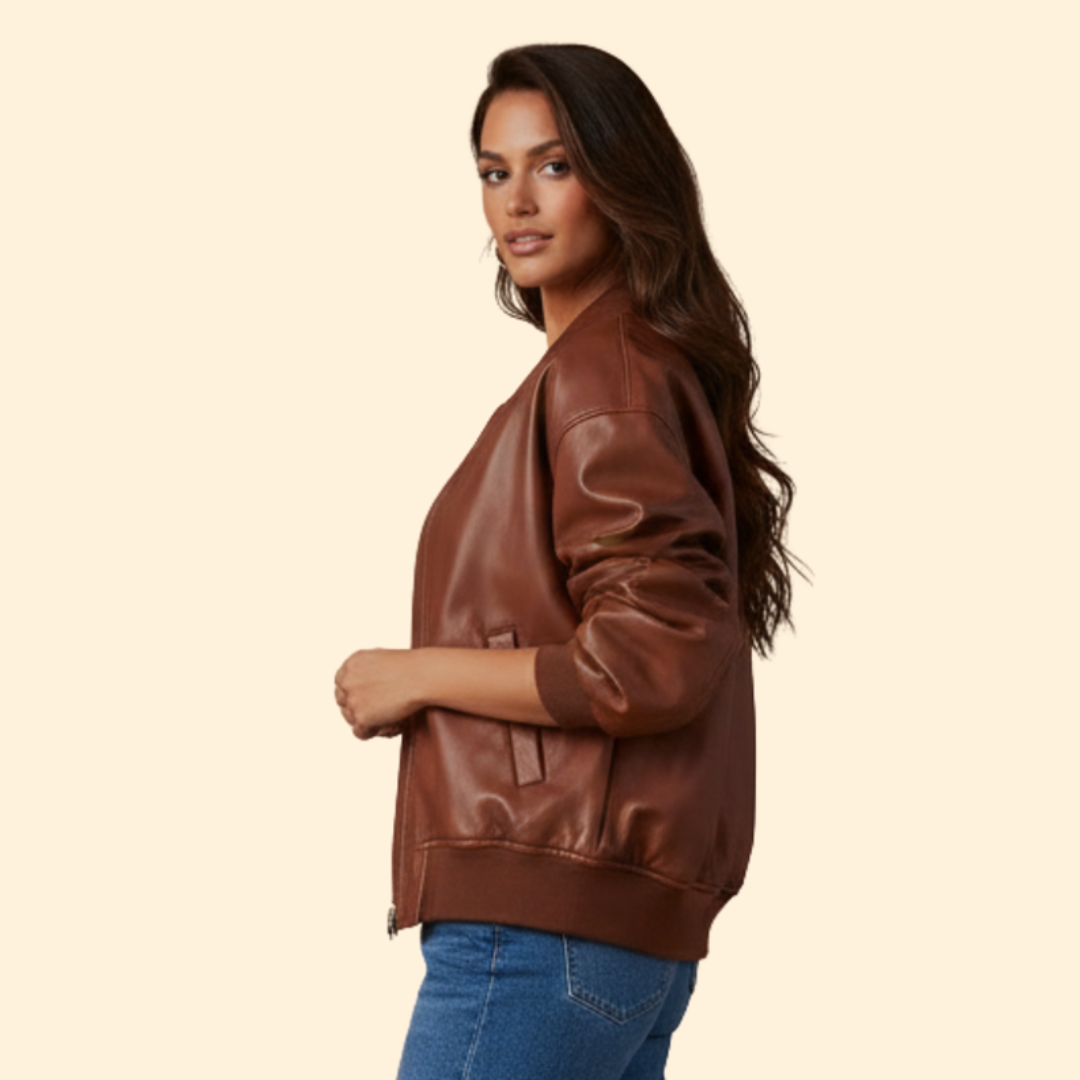 Women’s Leather Bomber Jacket