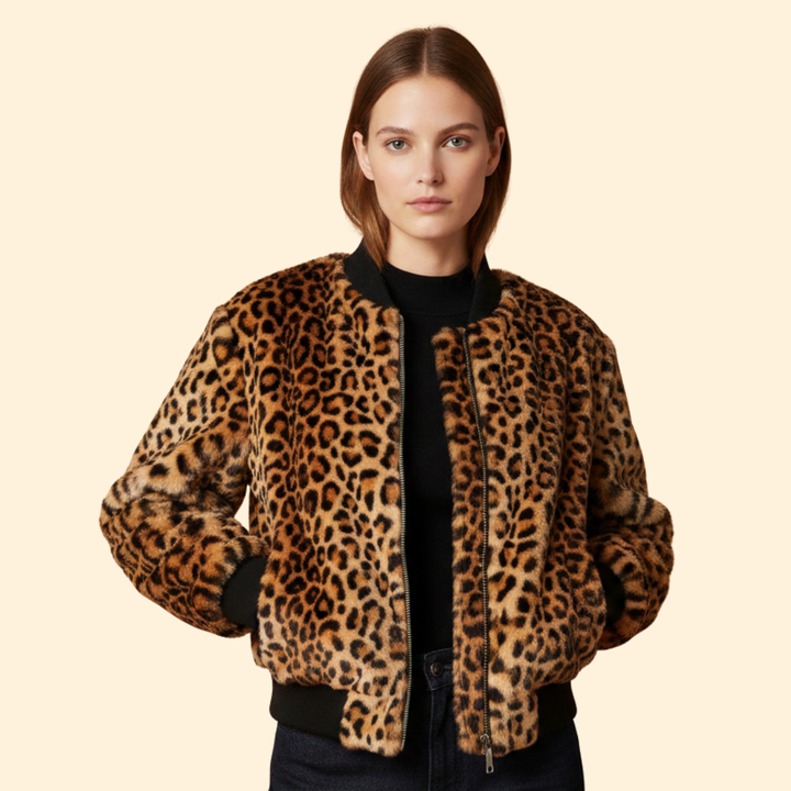 Women’s Leopard Bomber Jacket