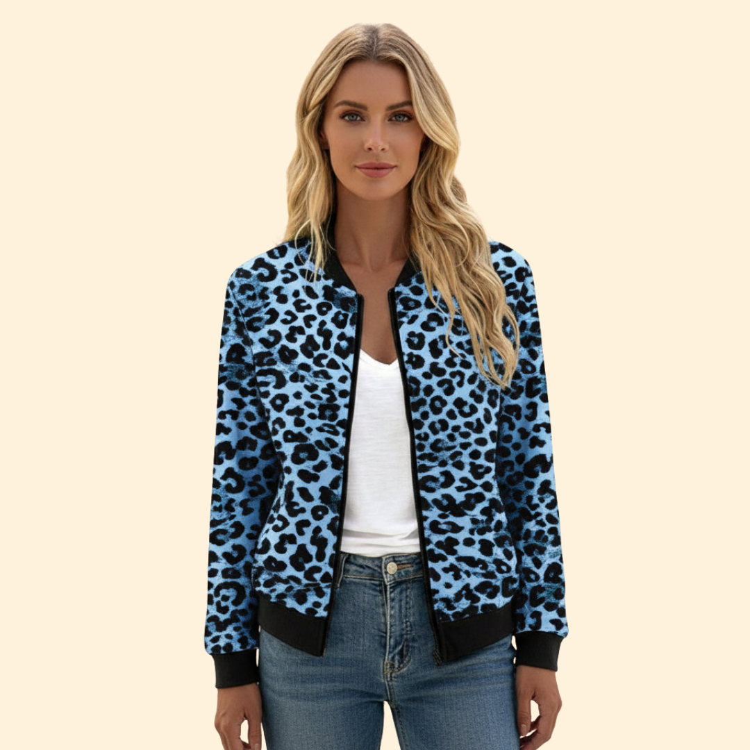 Women’s Leopard Print Bomber Jacket