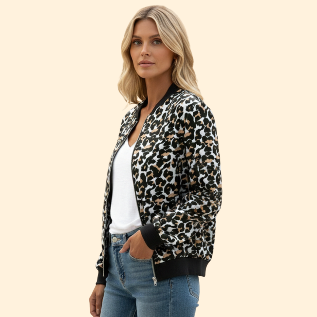 Women’s Leopard Print Bomber Jacket