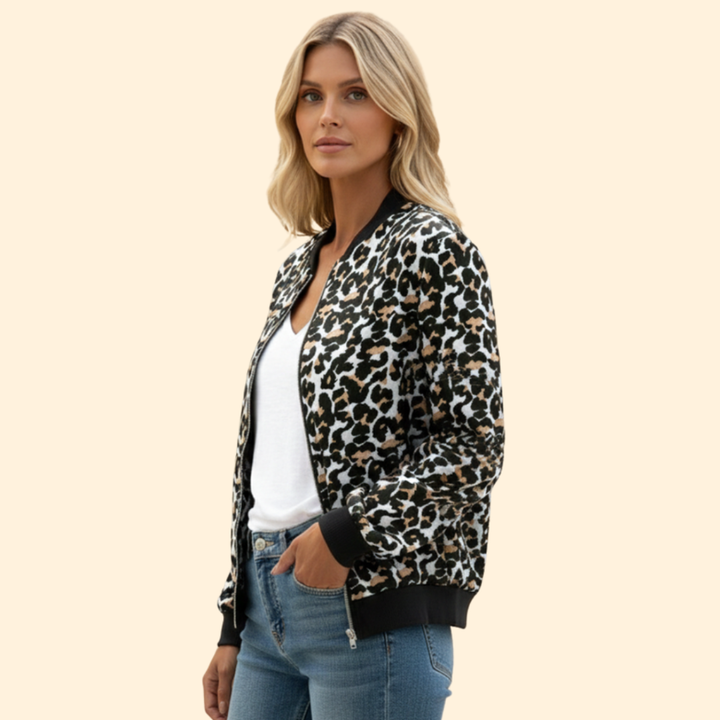 Women’s Leopard Print Bomber Jacket