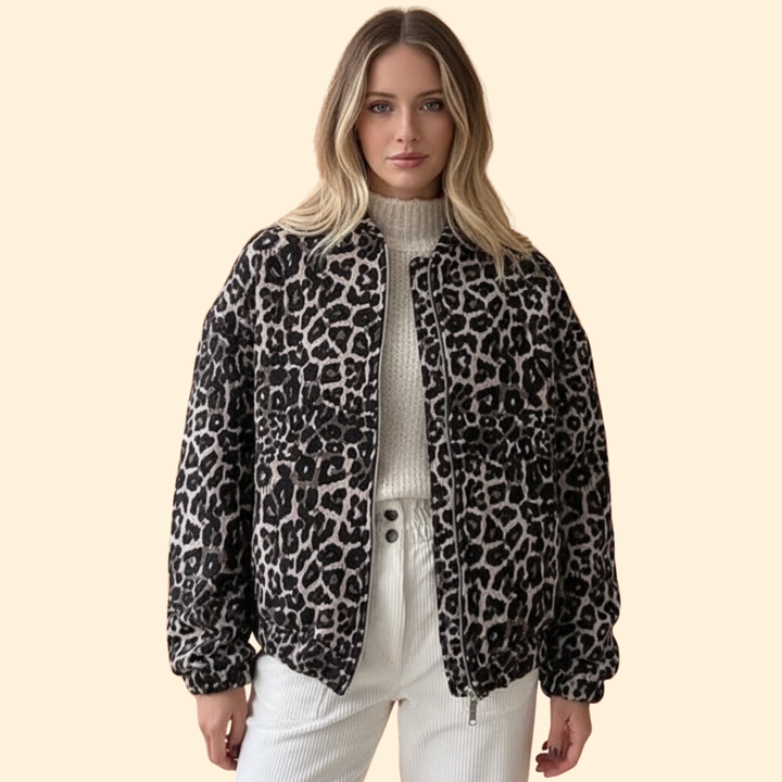 Women’s Leopard Print Bomber Jacket