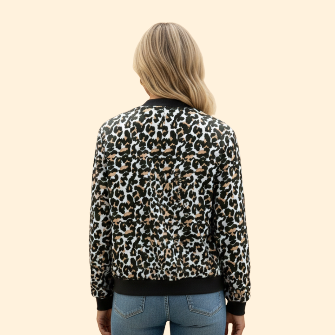 Women’s Leopard Print Bomber Jacket