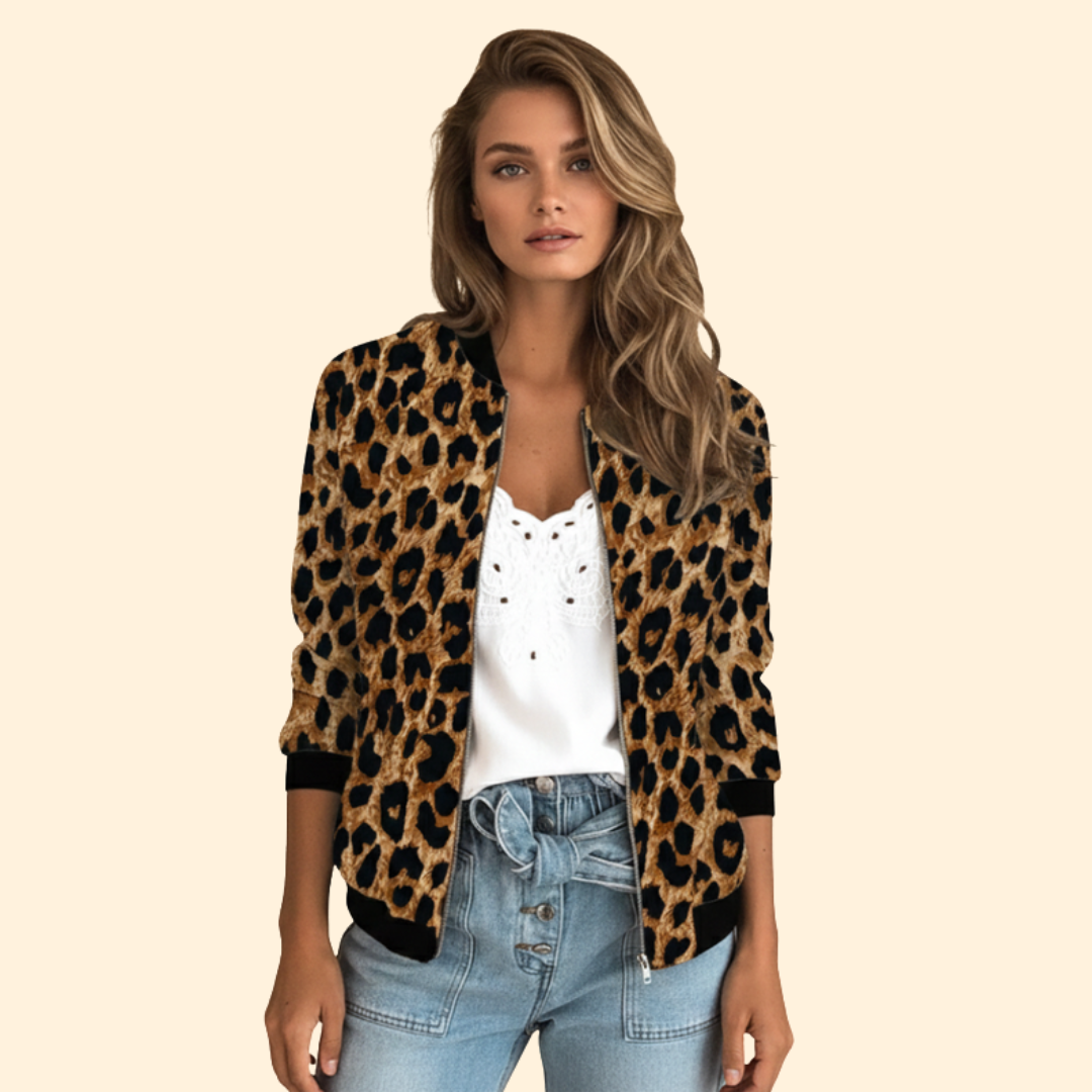 Women’s Leopard Print Bomber Jacket