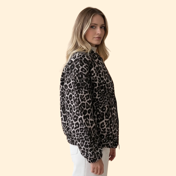 Women’s Leopard Print Bomber Jacket