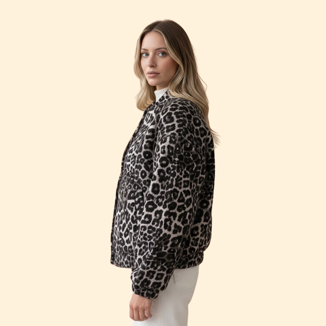Women’s Leopard Print Bomber Jacket