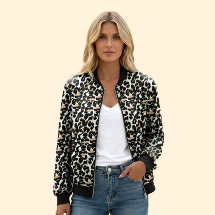 Women’s Leopard Print Bomber Jacket